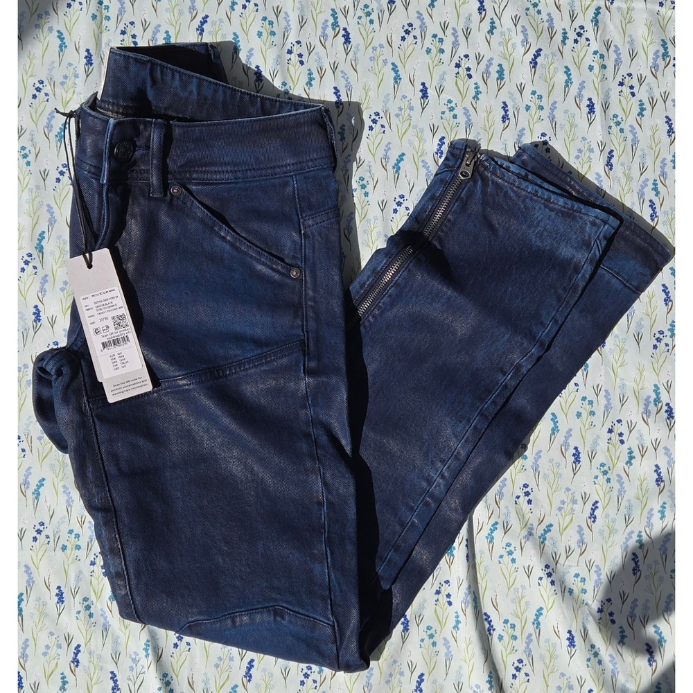 G Star RAW MOTO 3D SLIM WMN Jeans Faded Cerulean Skin Size 27x30‎ Zippers